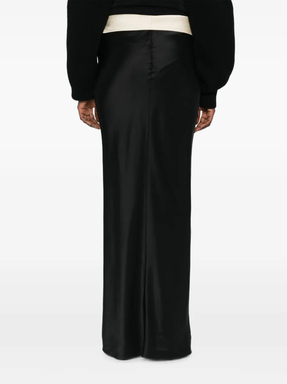 Nanushka Maxi-rok met omgeslagen tailleband Zwart