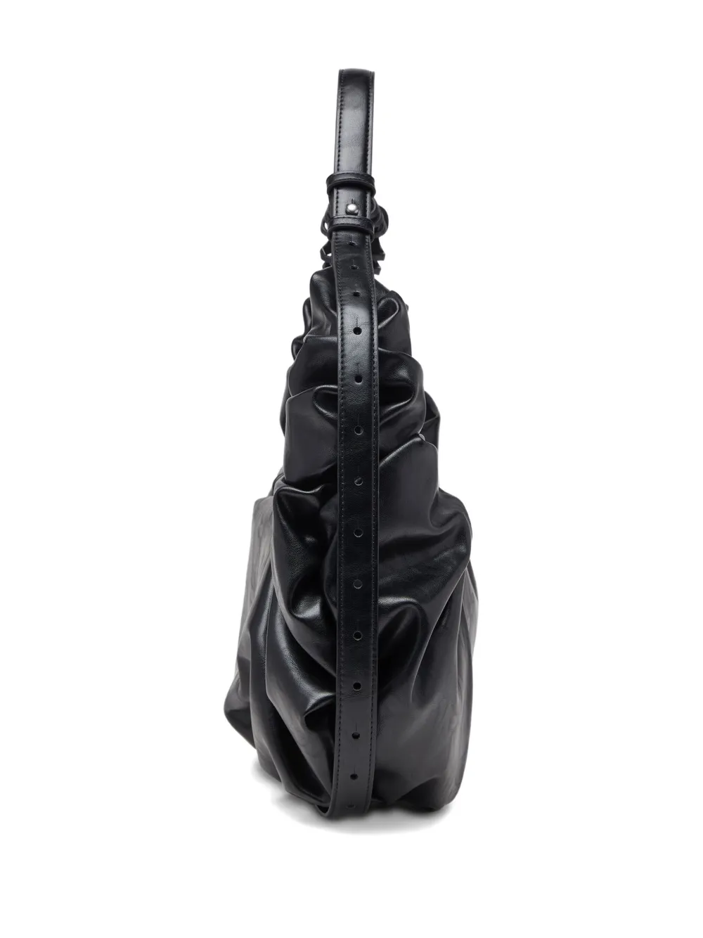 Diesel Large Grab-d Scrunched Shoulder Bag In Black