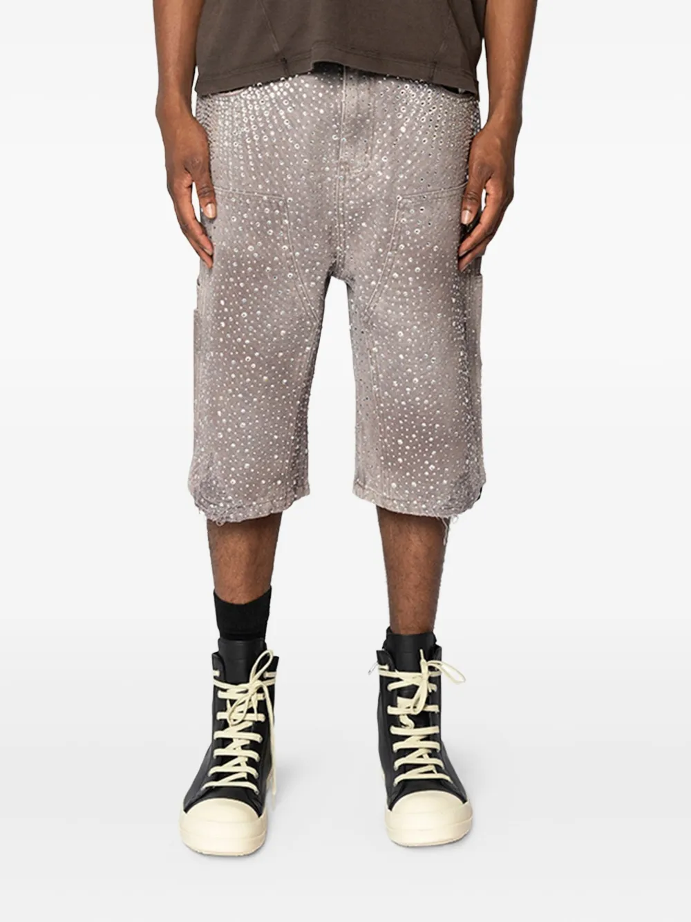 BIRTH OF ROYAL CHILD rhinestone-embellished denim shorts | Denim Shorts | Image 2