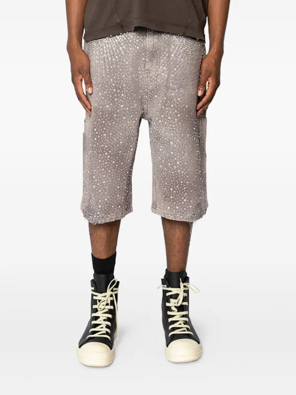 パンツ BIRTH OF  CHILD rhinestone shorts BIRTH OF ROYAL CHILD rhinestone-embellished Denim Shorts