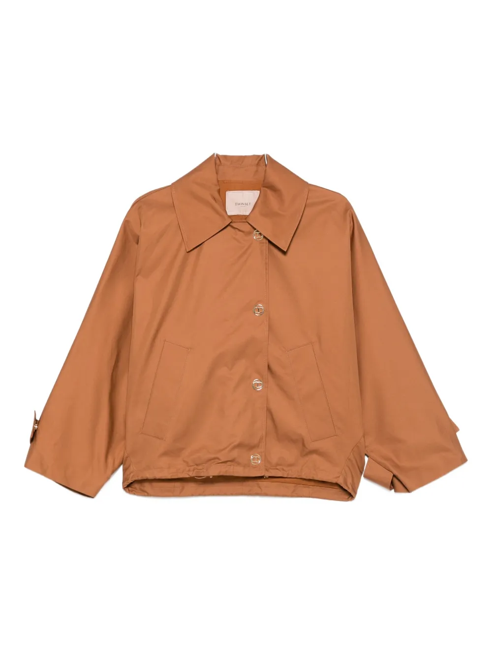 Twinset Button-fastening Pocket Jacket In Brown