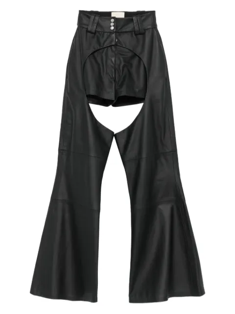Vestiaire d'un Oiseau Libre cut-out flared leather trousers
