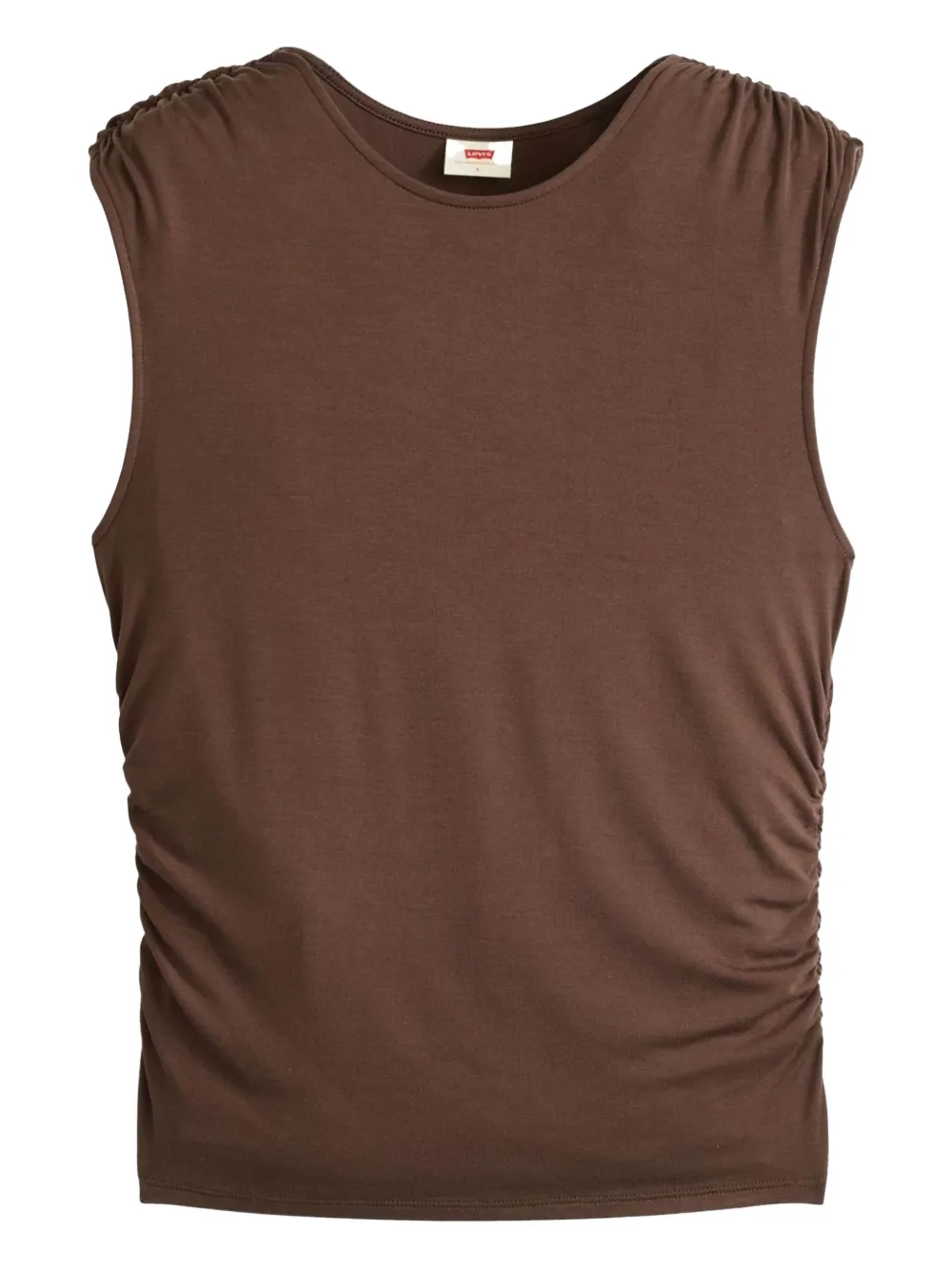 Levi's Crew-neck Gathered Tank Top In Brown