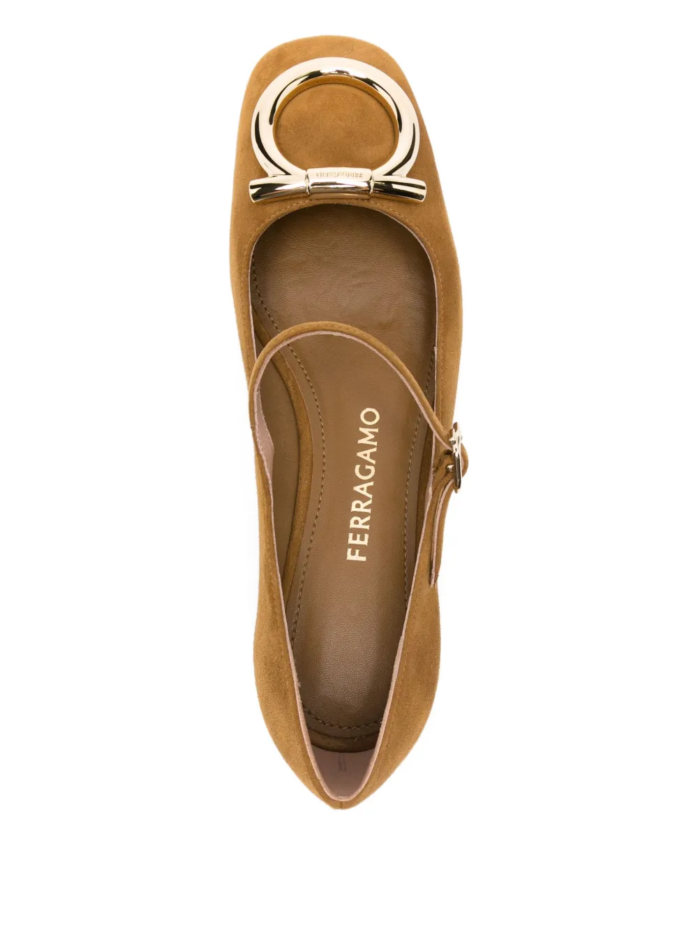 Ferragamo buckle-detail suede pumps Brown