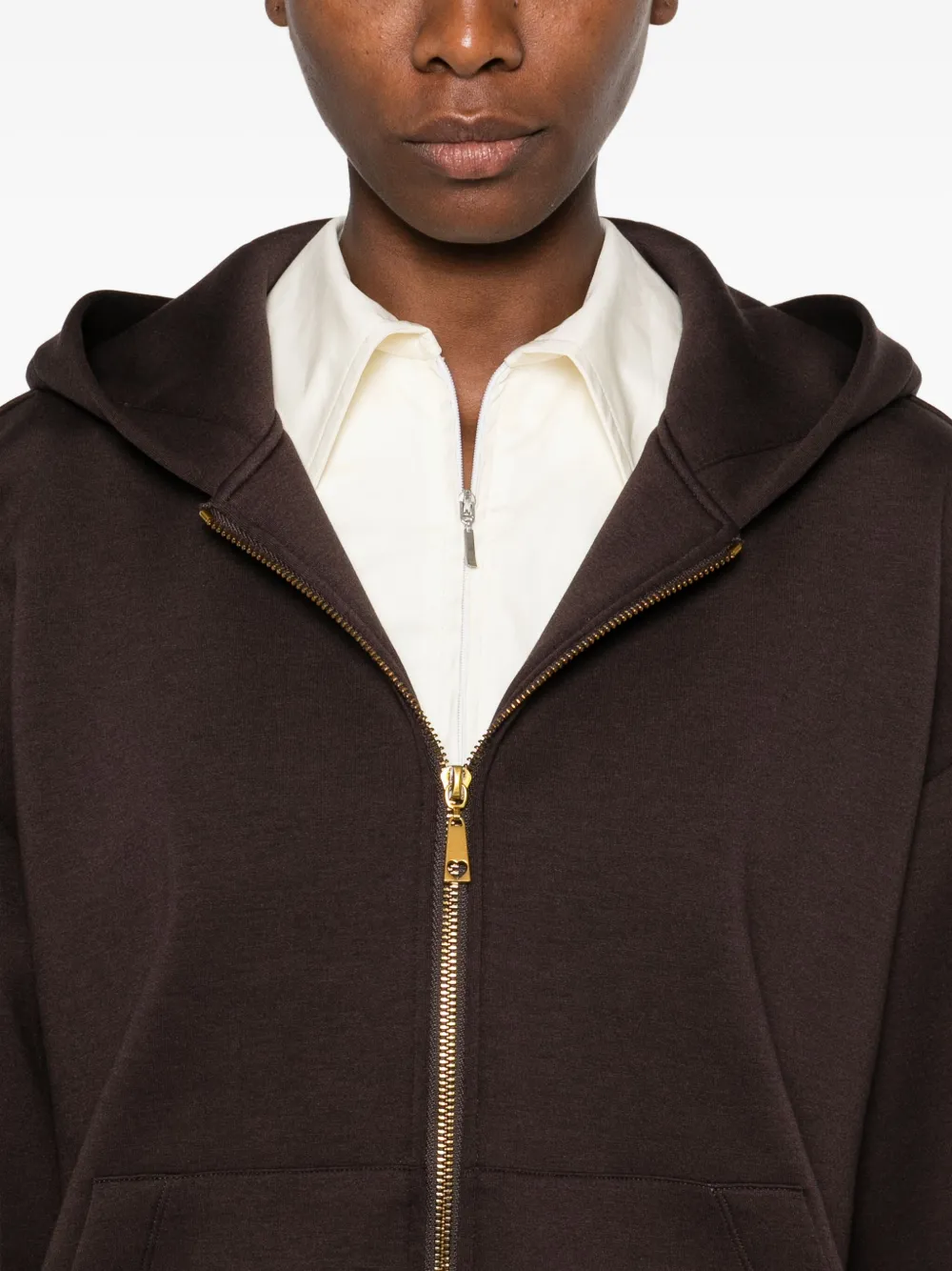 TWINSET Hoodie met rits Zwart