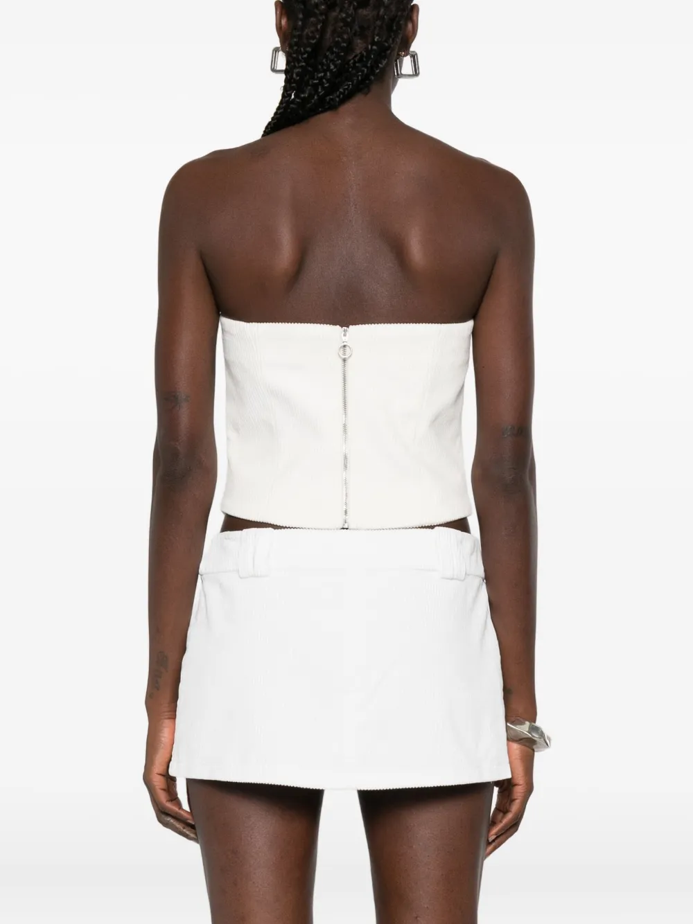 Vestiaire D'un Oiseau Libre Corduroy Corset In White