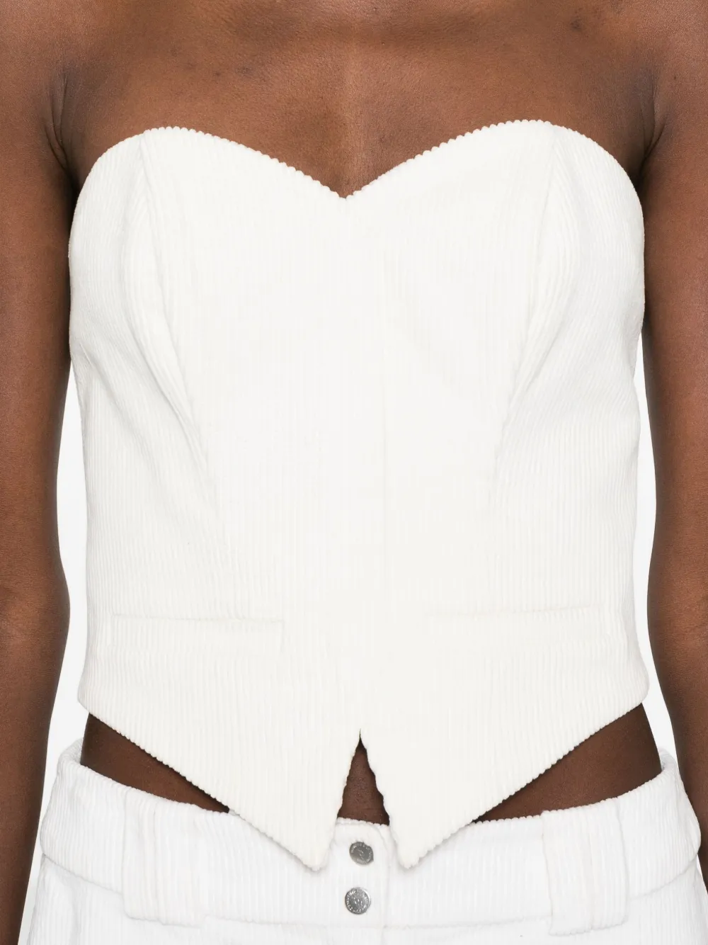 Vestiaire D'un Oiseau Libre Corduroy Corset In White