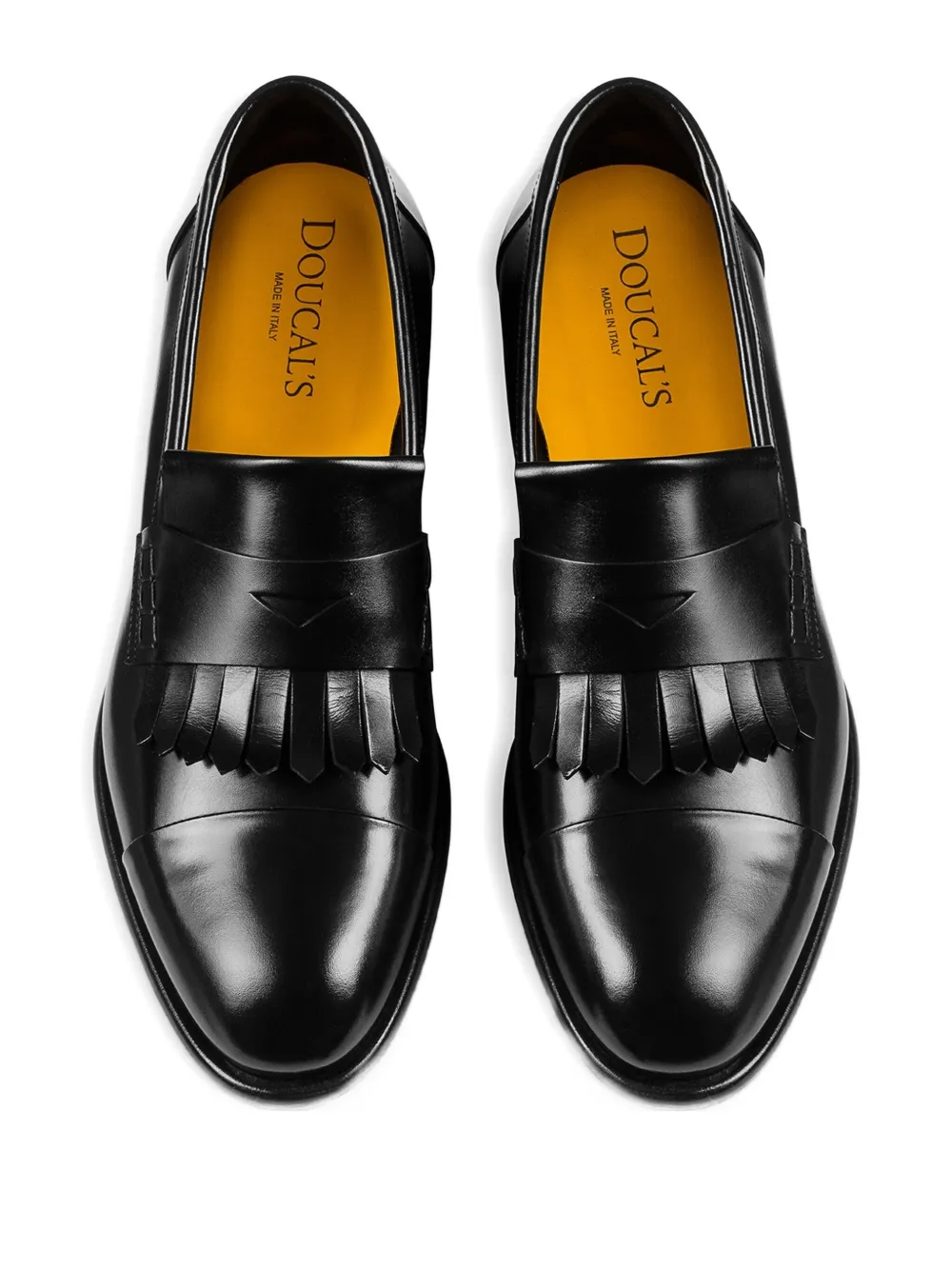 Doucal's leather fringe loafers Black