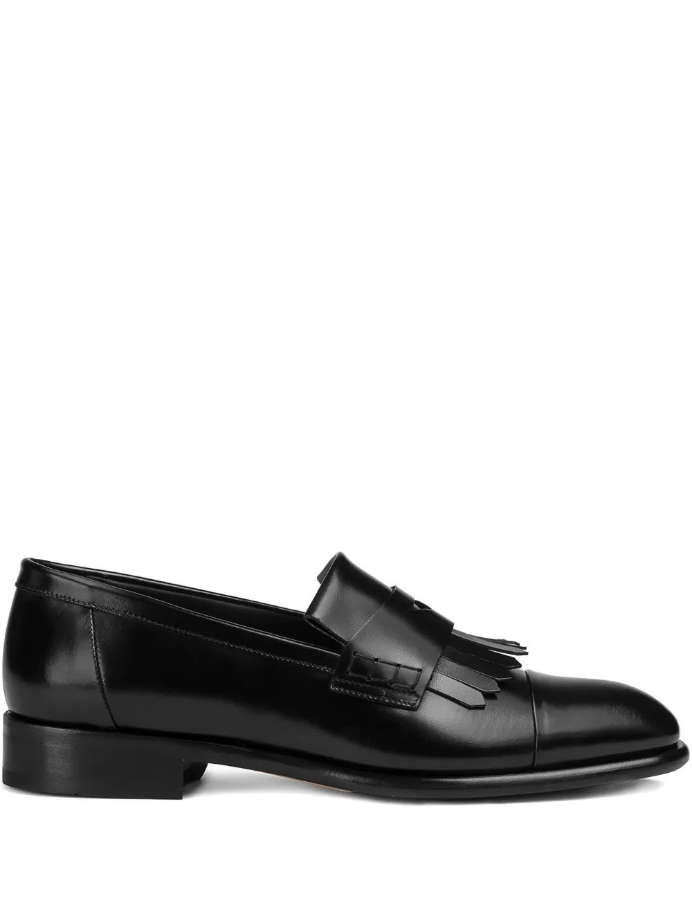Doucal's leather fringe loafers Black