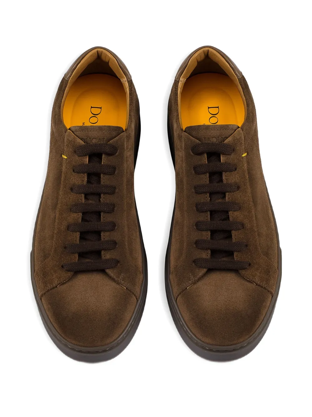 Doucal's suede lace-up sneakers Brown