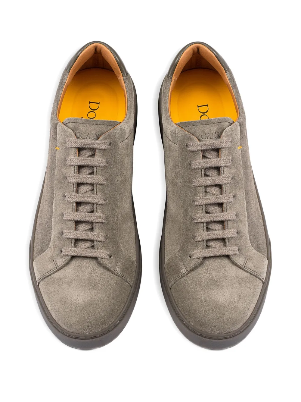 Doucal's Espresso suede lace-up sneakers Brown