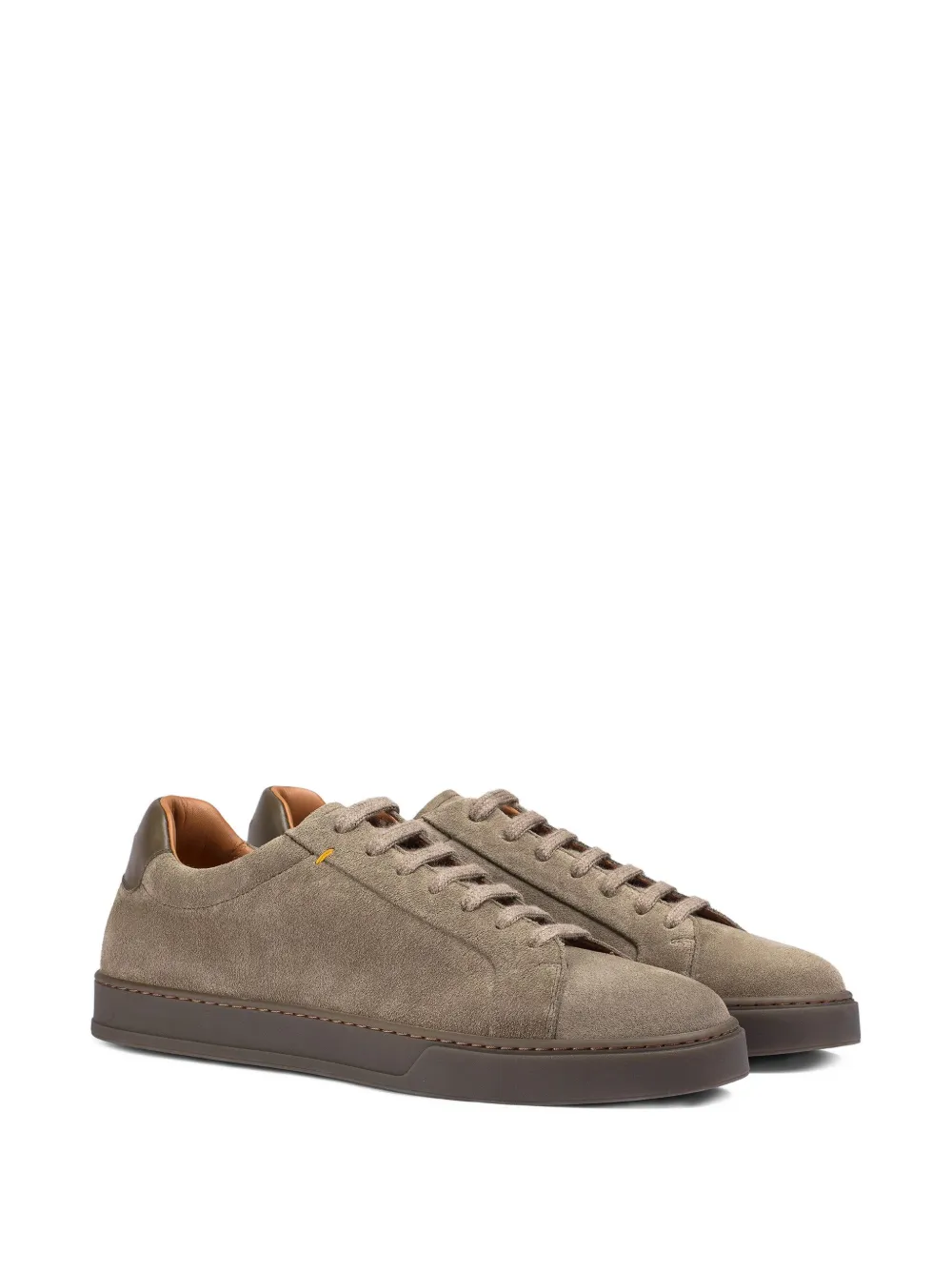 Doucal's Espresso suede lace-up sneakers Brown
