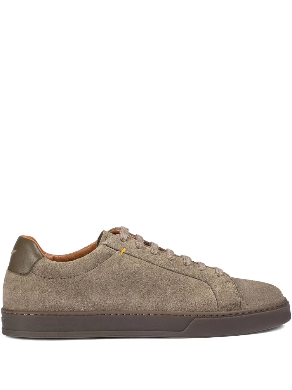 Doucal's Espresso suede lace-up sneakers Brown