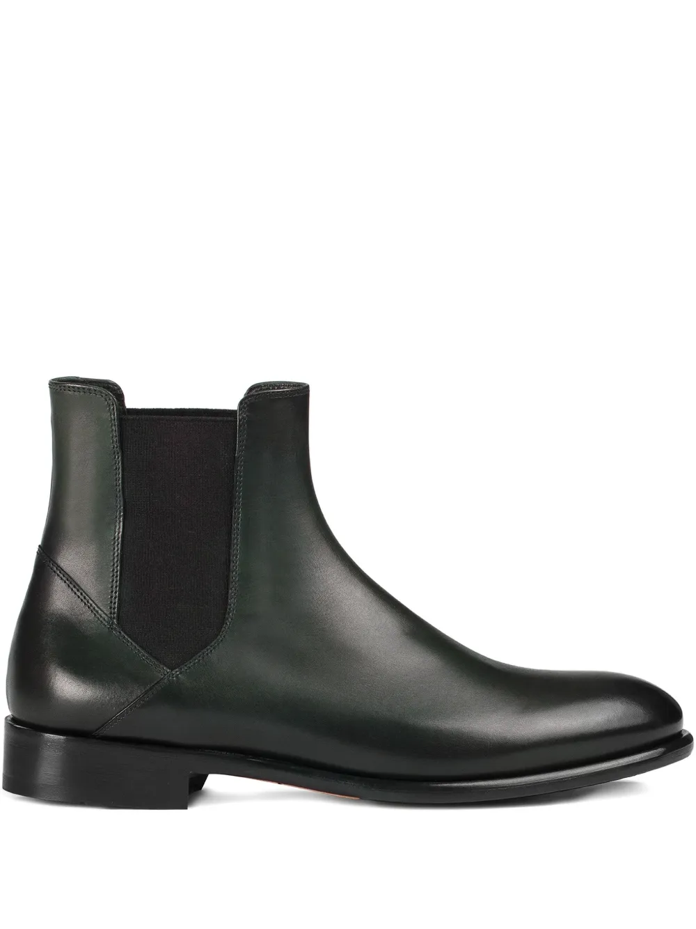 Doucal's elastic-panel leather boots | Black | Image 1