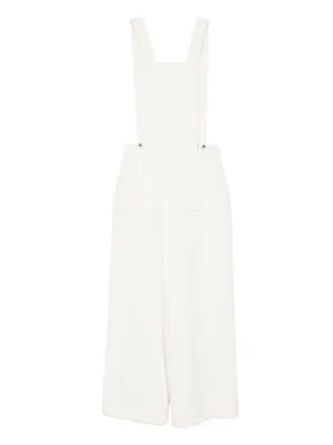 FENDI Sleeveless Silk Satin Jumpsuit | White | FARFETCH