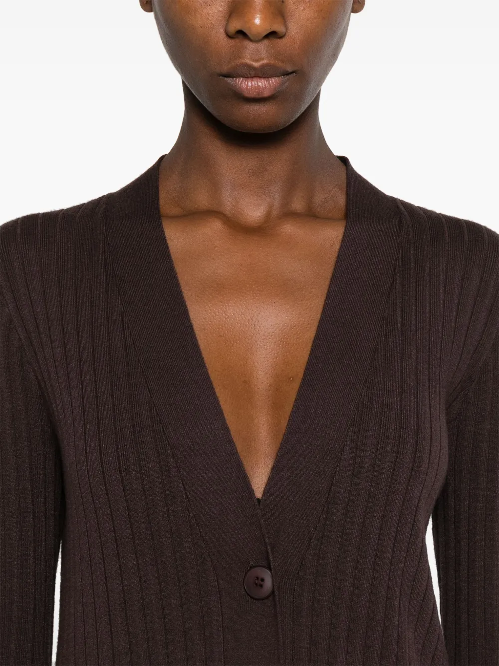 Twinset Robe Longue En Maille Ajourée In Brown