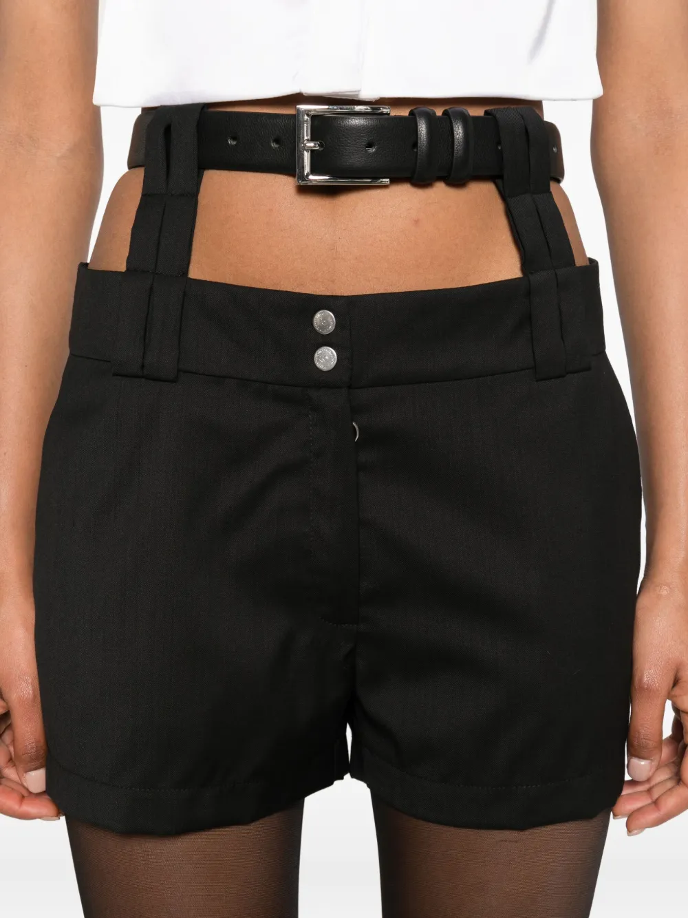 Vestiaire d'un Oiseau Libre Shorts met ceintuur Zwart