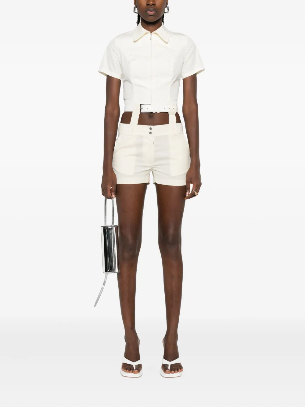 Vestiaire D'un Oiseau Libre Belt Shorts In White