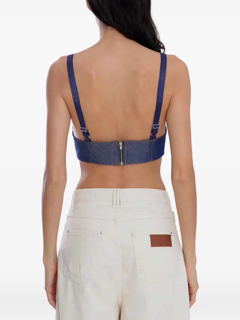 Amapô Zipped Denim Top In Blue