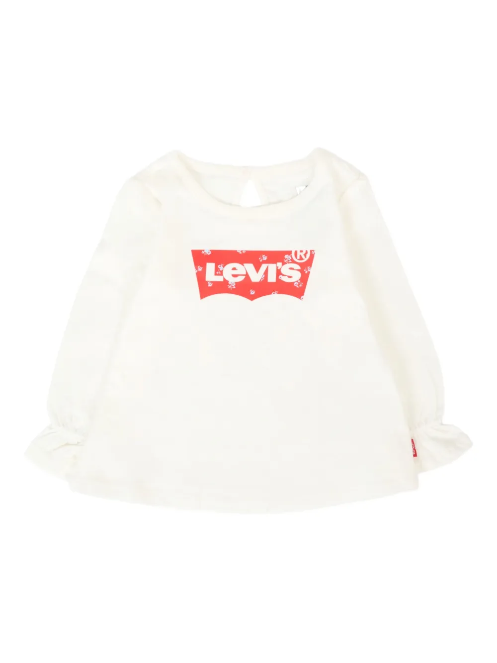Levi's Babies' Logo-tab Ruffled-cuff Top In Neutral