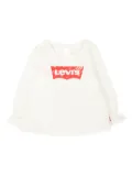 Levi's Kids logo-tab ruffled-cuff top - White