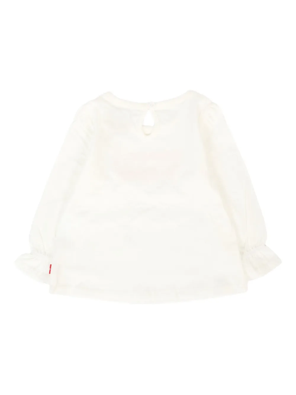 Levi's Kids logo-tab ruffled-cuff top Wit