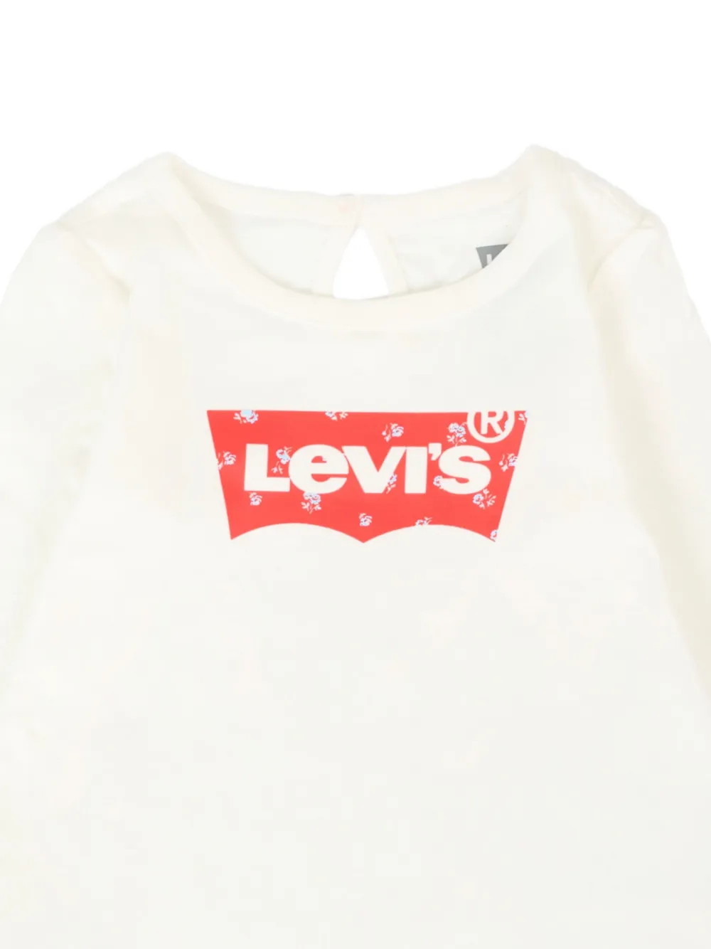 Levi's Kids logo-tab ruffled-cuff top Wit