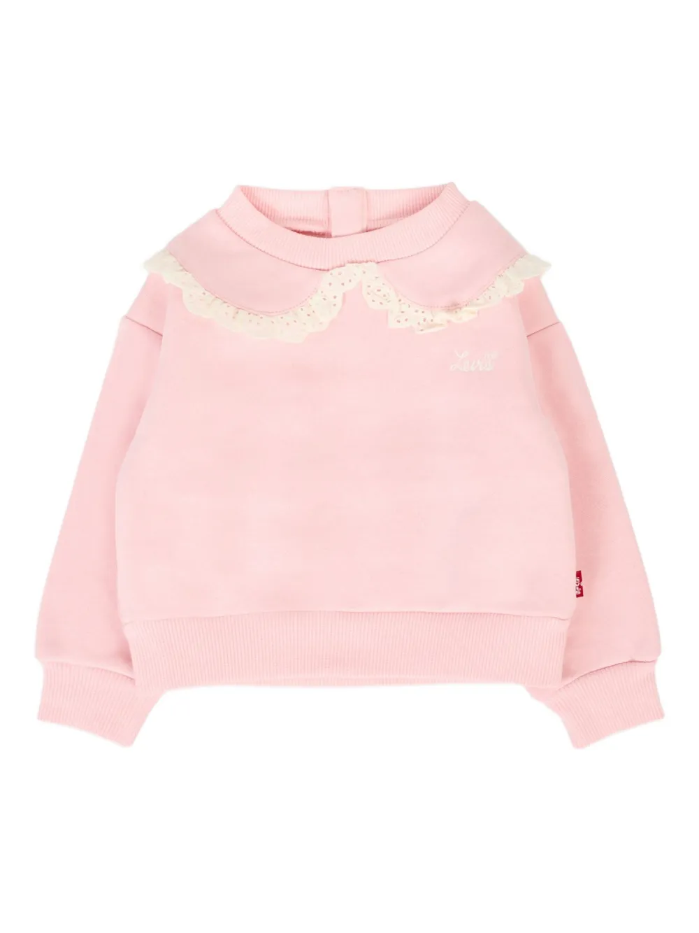 Levi's Babies' Lace-trimmed Collar Sweatshirt In Pink