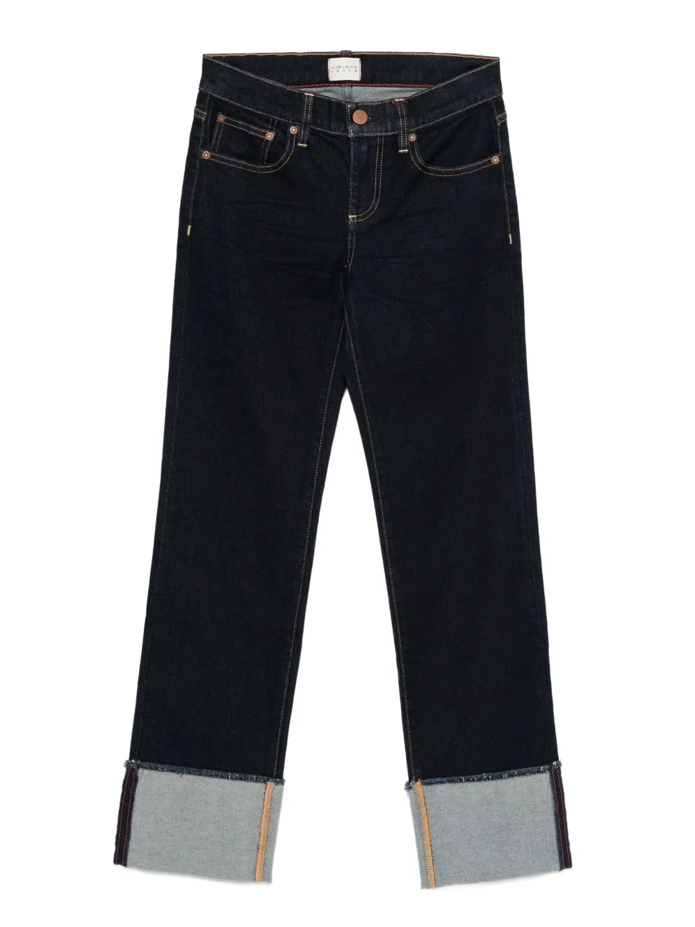 alice + olivia cuffed-hems cropped jeans | Blue | Image 1