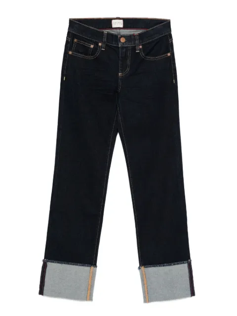 alice + olivia cuffed-hems cropped jeans