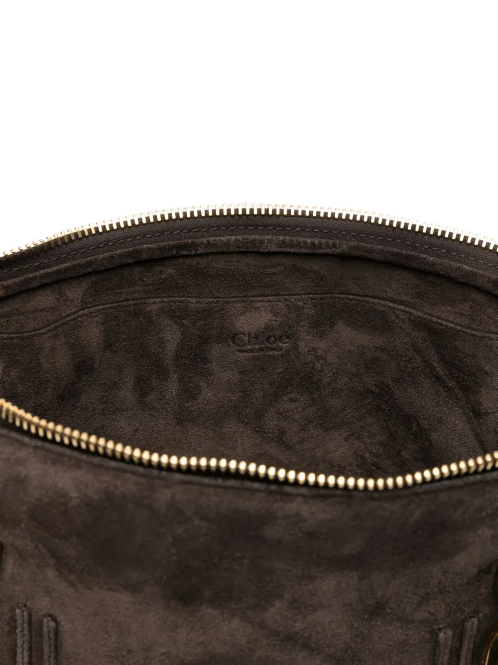 Chloé Rolled-handle Suede Tote Bag In Brown