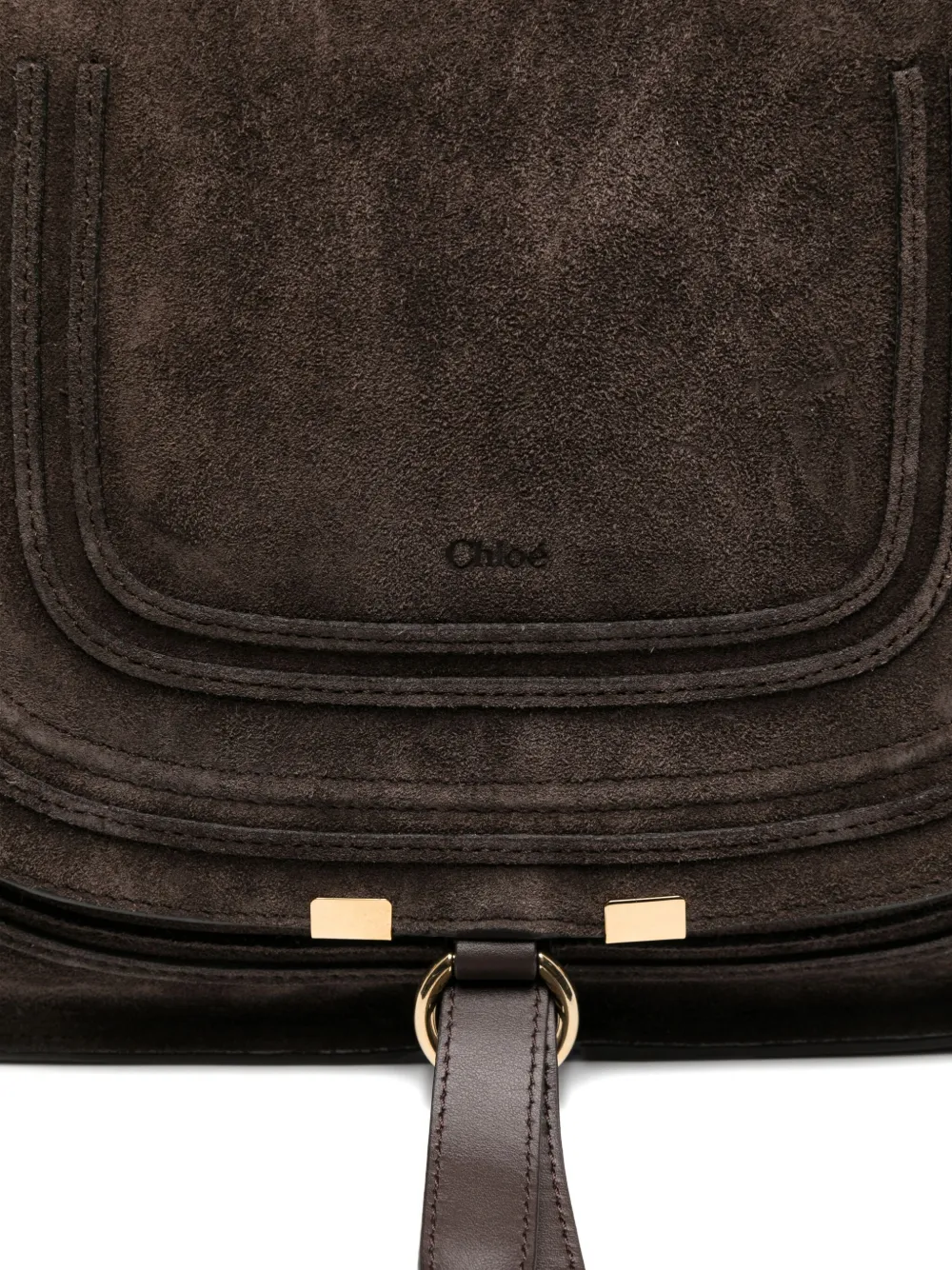 Chloé Rolled-handle Suede Tote Bag In Brown
