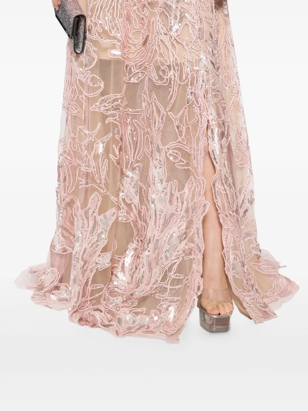 Saiid Kobeisy Embroidered Gown In Pink
