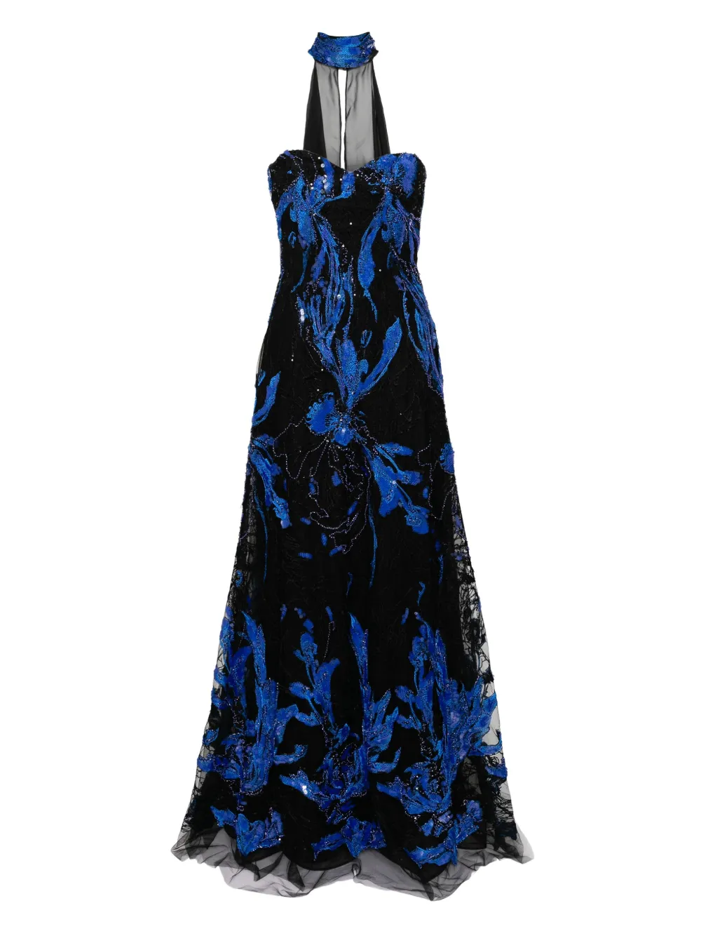 Saiid Kobeisy Strapless midi-jurk Blauw