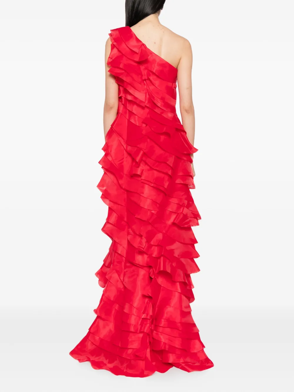 Saiid Kobeisy Gelaagde organza jurk Rood