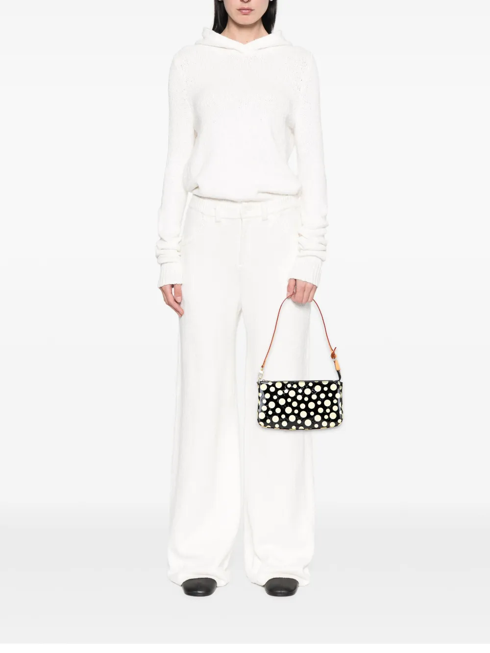 Pre-owned Louis Vuitton 2012 Yayoi Kusama Monogram Vernis Dots Infinity Pochette Accessoires Shoulder Bag In Black