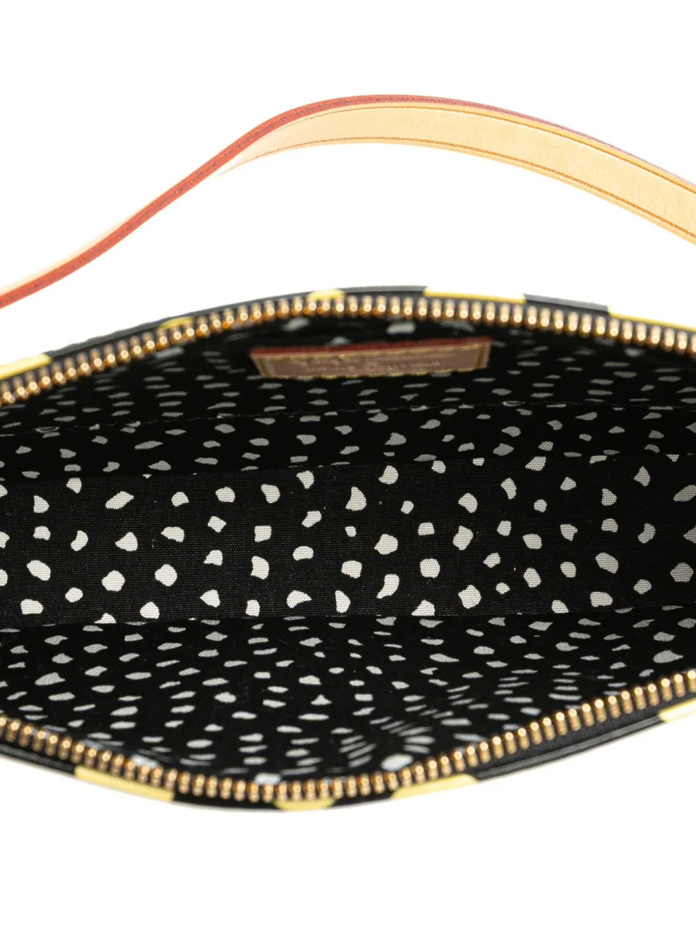 Pre-owned Louis Vuitton 2012 Yayoi Kusama Monogram Vernis Dots Infinity Pochette Accessoires Shoulder Bag In Black