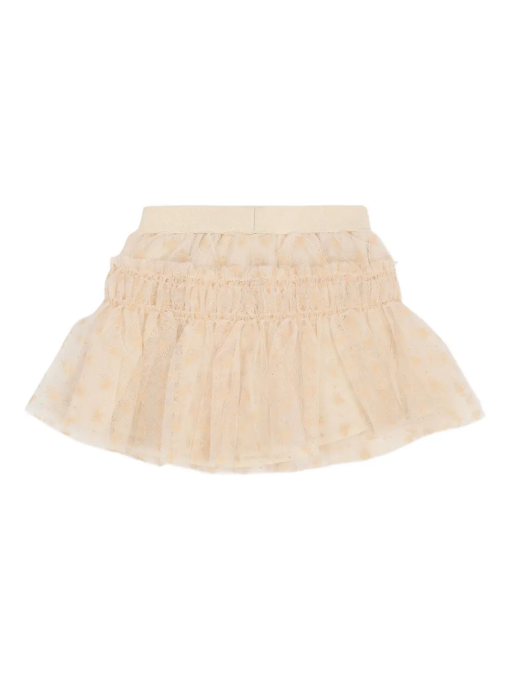 Mayoral star-print ruffled tutu skirt Beige
