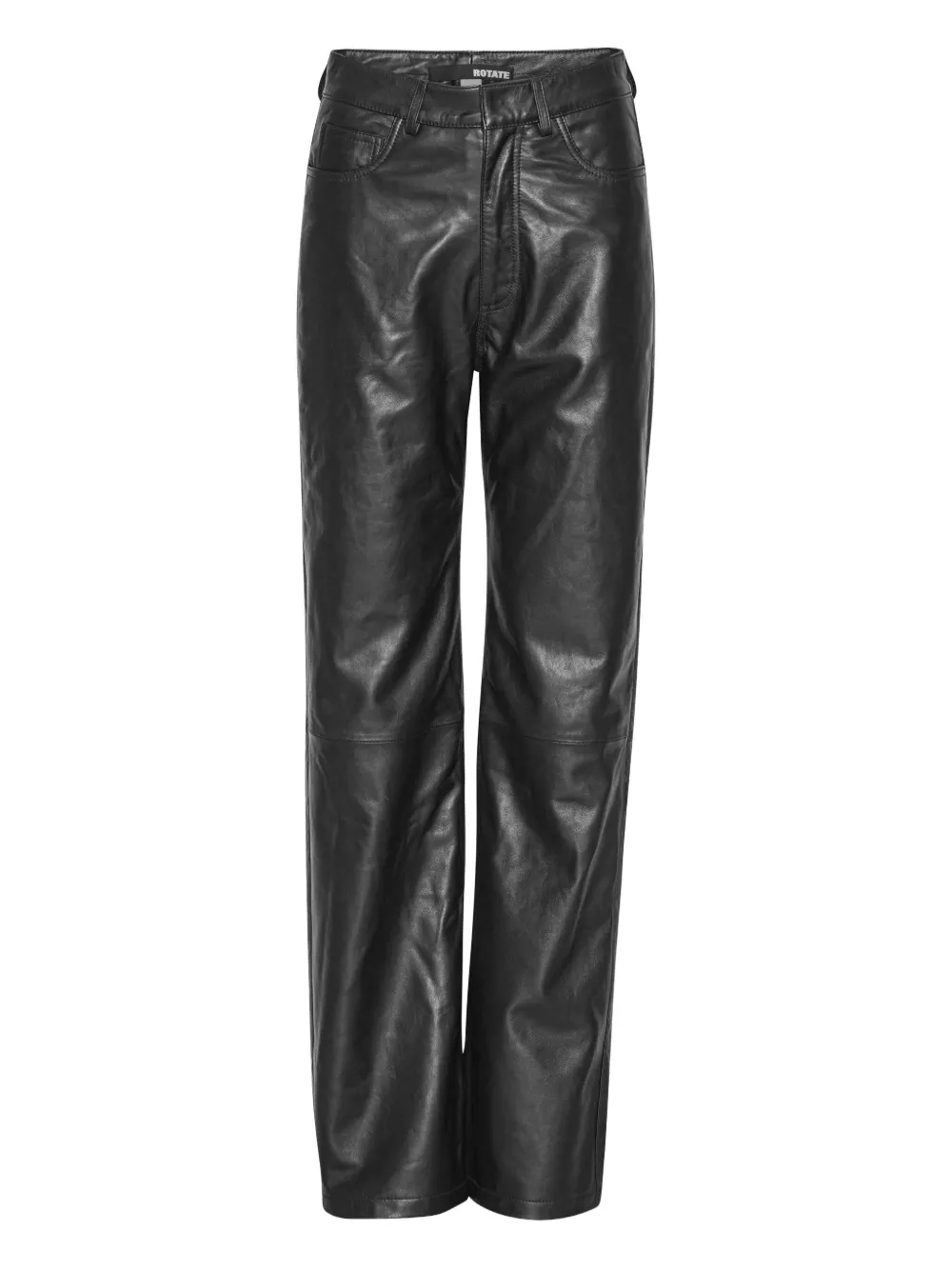 ROTATE BIRGER CHRISTENSEN straight leather trousers | Grey | Image 1