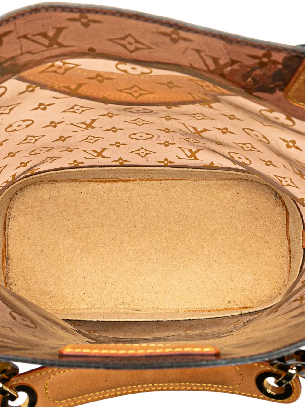 Pre-owned Louis Vuitton 2003 Monogram Cabas Sac Ambre Mm Tote Bag In Brown