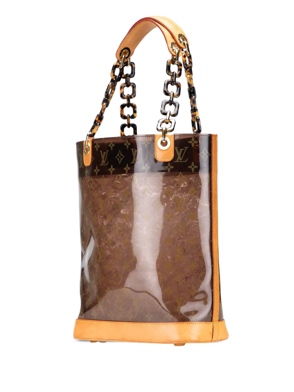 Pre-owned Louis Vuitton 2003 Monogram Cabas Sac Ambre Mm Tote Bag In Brown