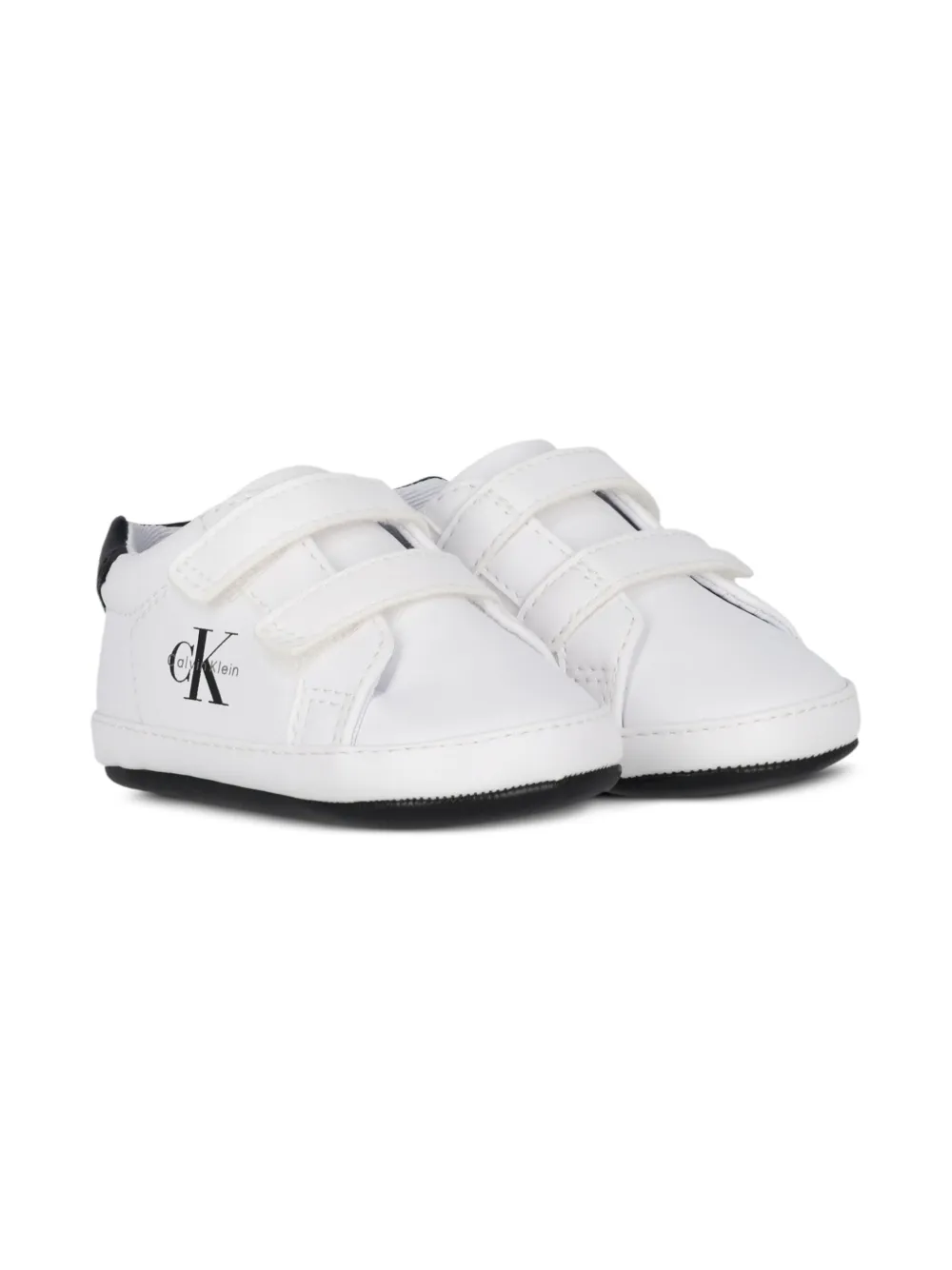 Calvin Klein Kids logo double-strap pre-walkers Wit