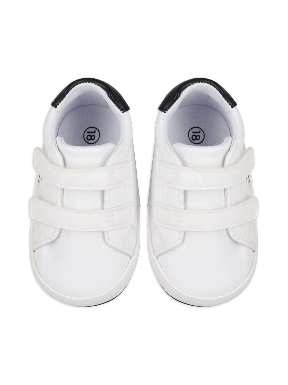 Calvin Klein Logo Double-strap Pre-walkers In White