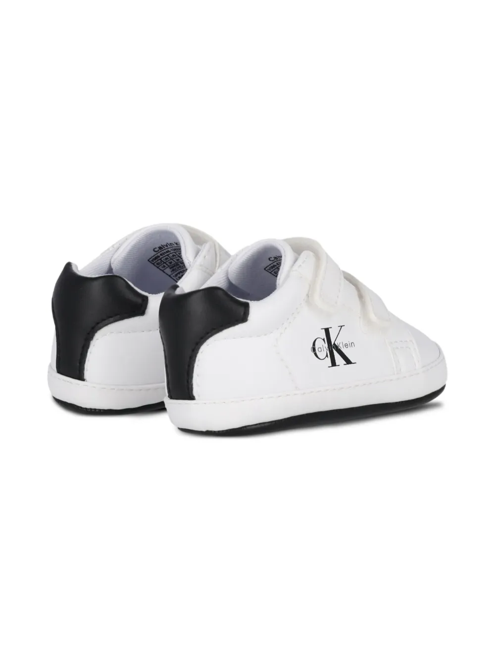 Calvin Klein Logo Double-strap Pre-walkers In White