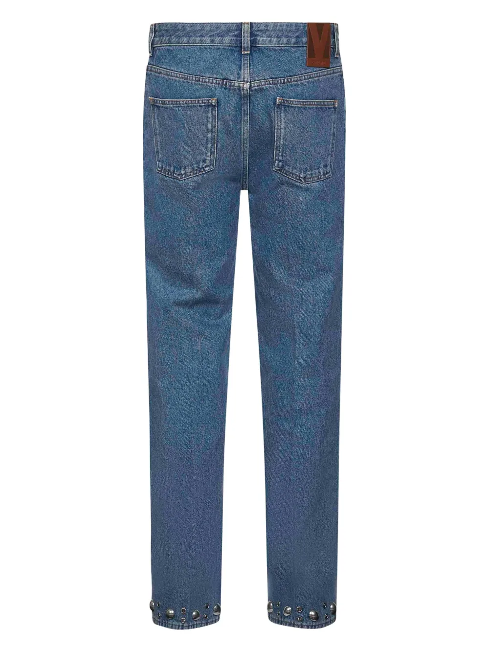 Valentino Garavani studded straight-leg jeans Blauw