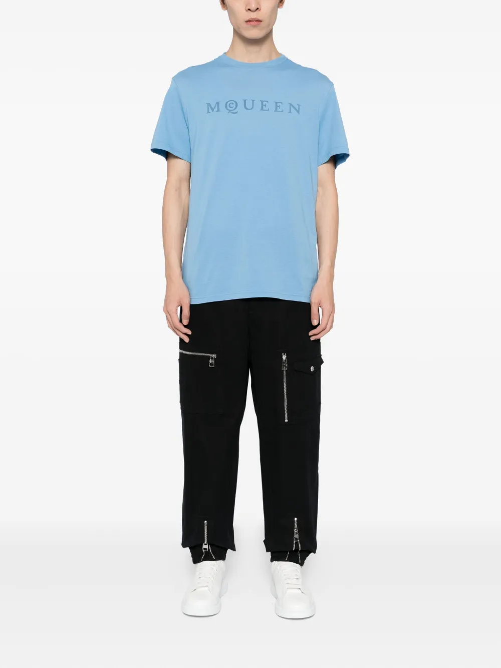 Alexander McQueen T-shirt met logo - Blauw