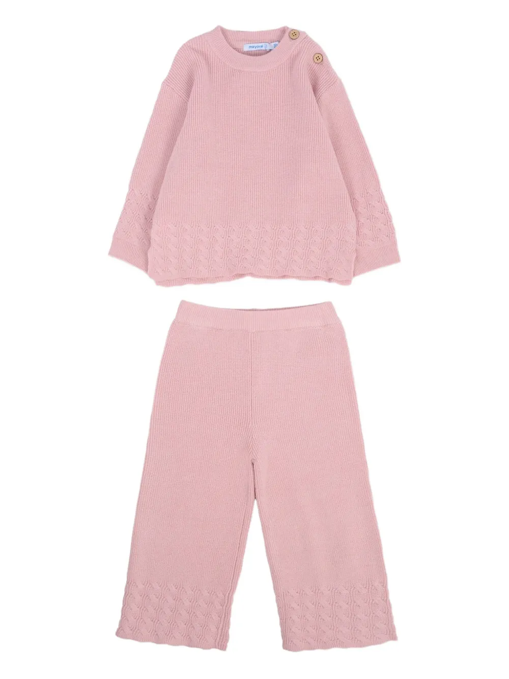 Mayoral cable-knit tracksuit set Roze