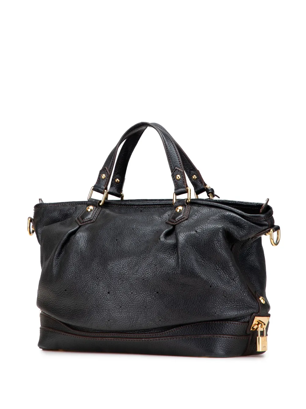 Pre-owned Louis Vuitton 2010 Monogram Mahina Stellar Pm Satchel In Black