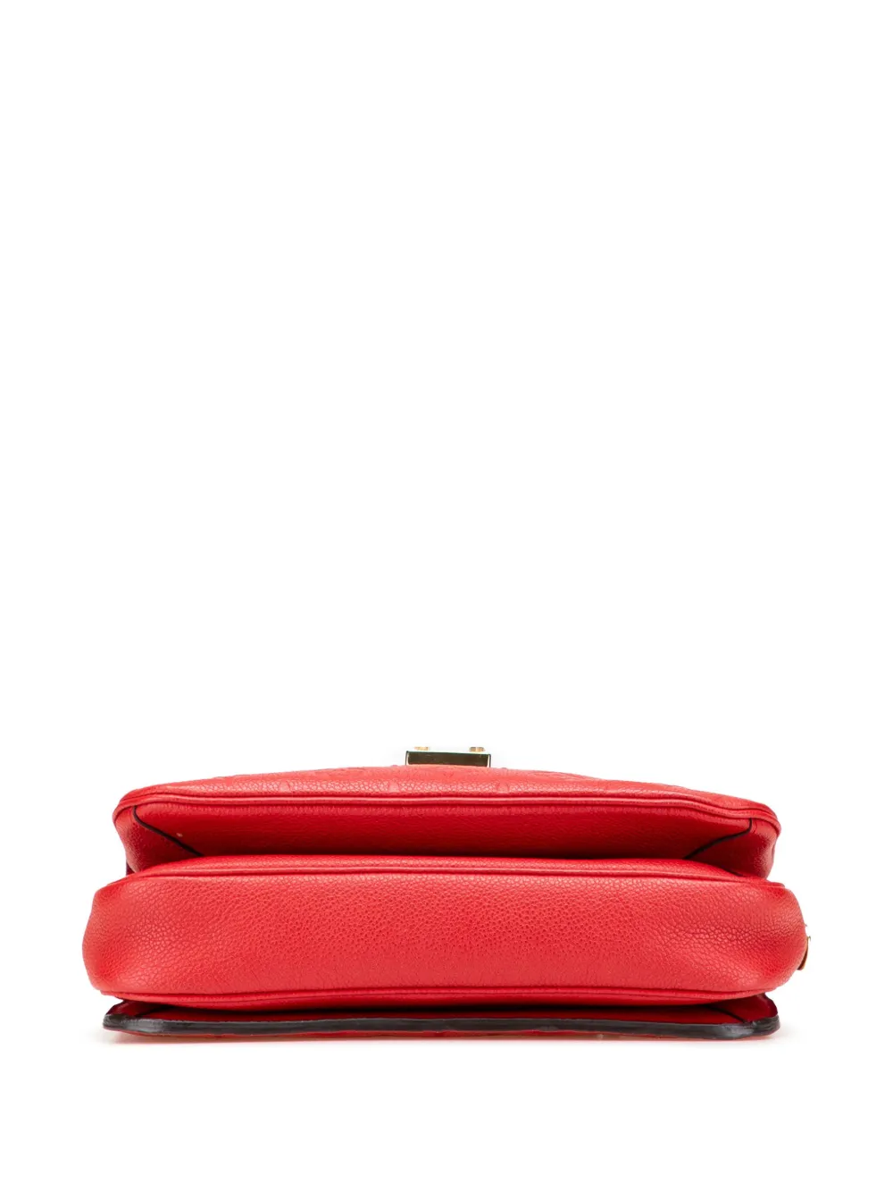 Pre-owned Louis Vuitton 2018 Monogram Empreinte Pochette Metis Satchel In Red
