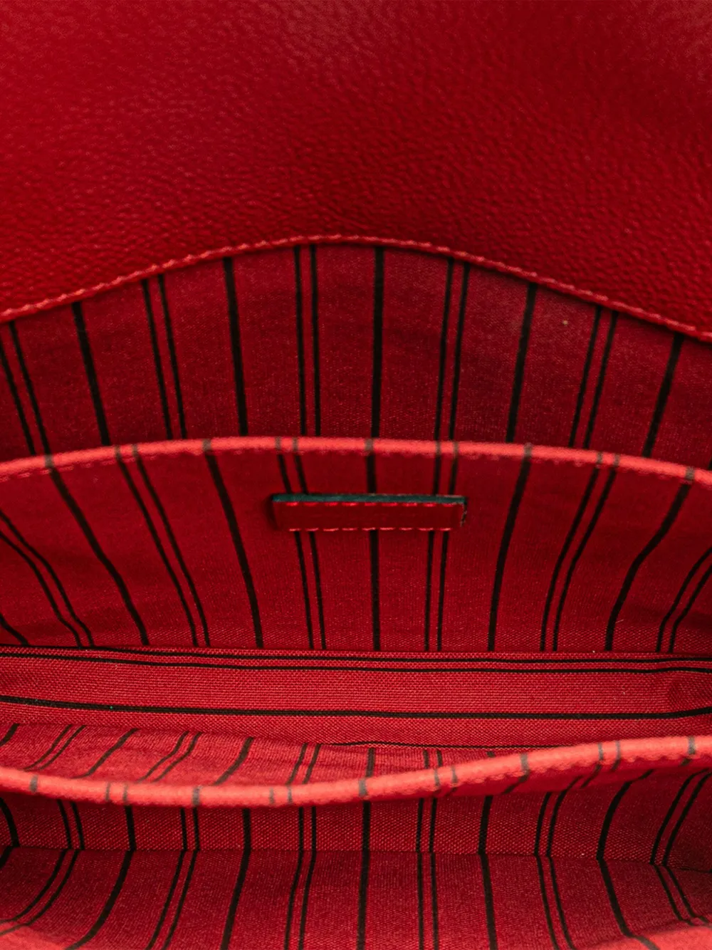 Pre-owned Louis Vuitton 2018 Monogram Empreinte Pochette Metis Satchel In Red